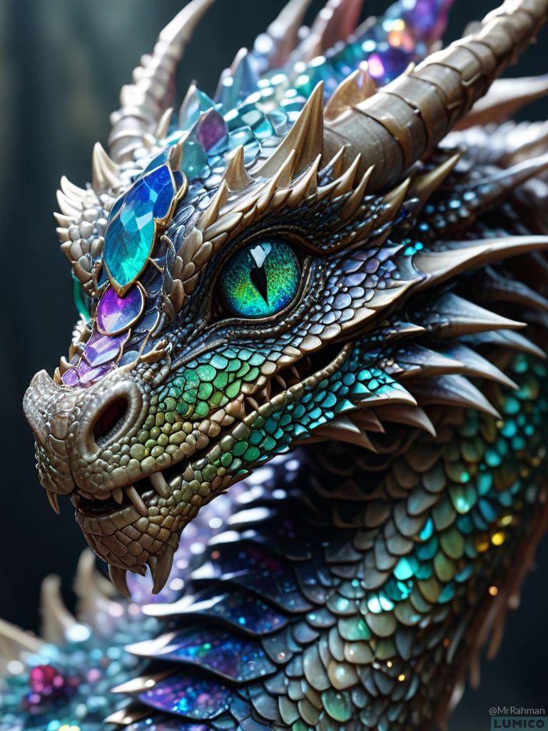 More images of an AI Image generation of post: A portrait generation of a dragon with diamond scales!

Came out fantastic imo!